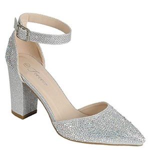 🌽3 /$ 30🌽 New glitter rhinestone heel Silver